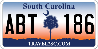 SC license plate ABT186