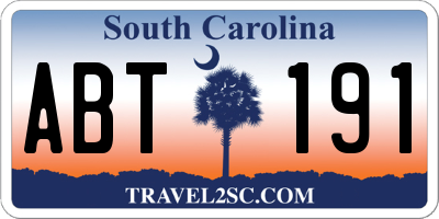 SC license plate ABT191
