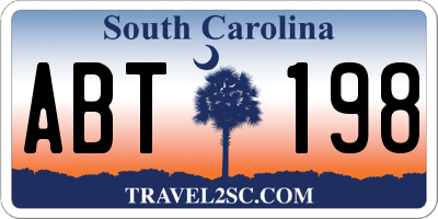 SC license plate ABT198