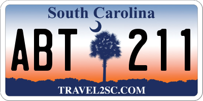 SC license plate ABT211