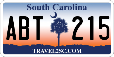 SC license plate ABT215