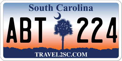 SC license plate ABT224