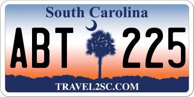 SC license plate ABT225