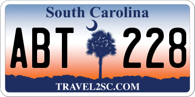 SC license plate ABT228
