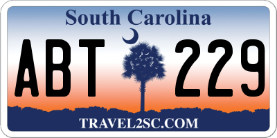 SC license plate ABT229