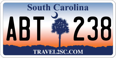 SC license plate ABT238