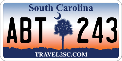 SC license plate ABT243