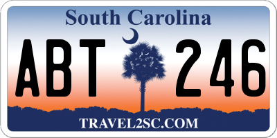 SC license plate ABT246