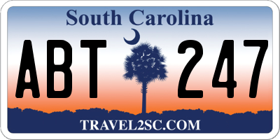 SC license plate ABT247