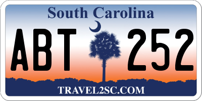 SC license plate ABT252