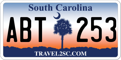 SC license plate ABT253