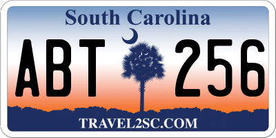 SC license plate ABT256