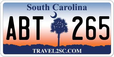 SC license plate ABT265