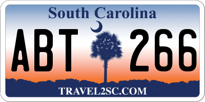 SC license plate ABT266