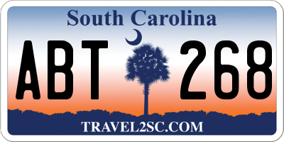 SC license plate ABT268