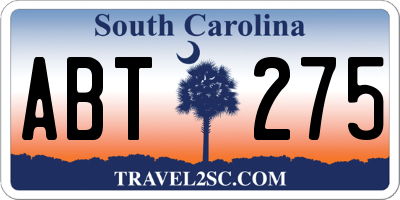 SC license plate ABT275