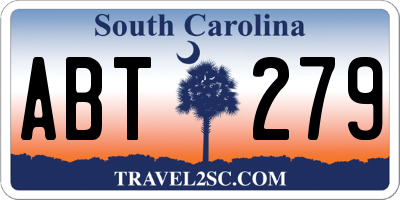 SC license plate ABT279