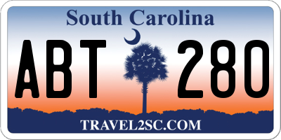 SC license plate ABT280