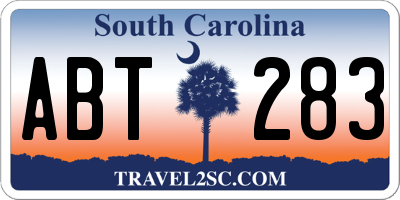 SC license plate ABT283