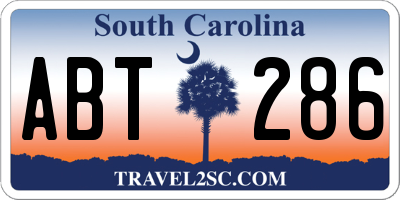 SC license plate ABT286