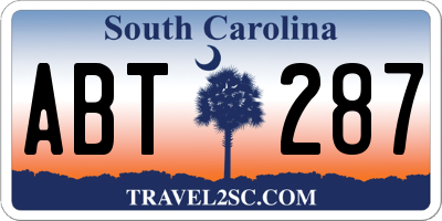 SC license plate ABT287