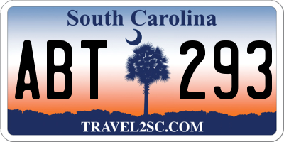 SC license plate ABT293