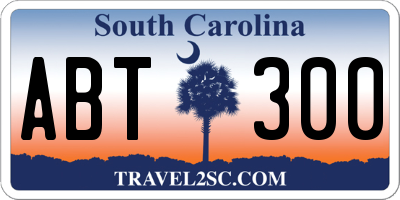 SC license plate ABT300