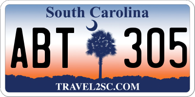 SC license plate ABT305