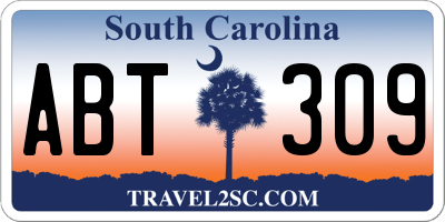 SC license plate ABT309