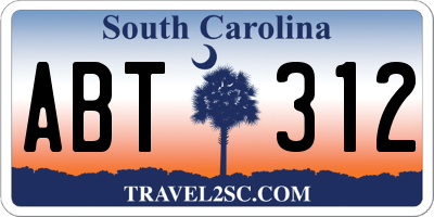 SC license plate ABT312
