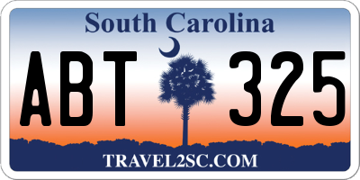 SC license plate ABT325
