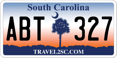 SC license plate ABT327