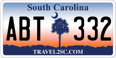 SC license plate ABT332