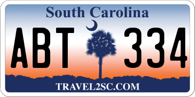 SC license plate ABT334