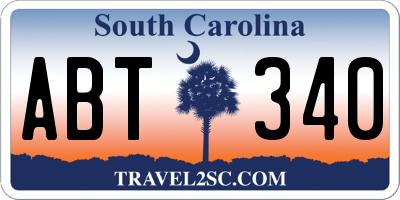 SC license plate ABT340