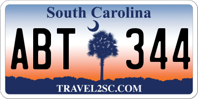 SC license plate ABT344