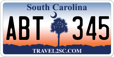 SC license plate ABT345