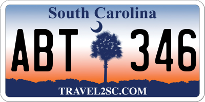 SC license plate ABT346