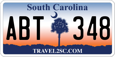 SC license plate ABT348