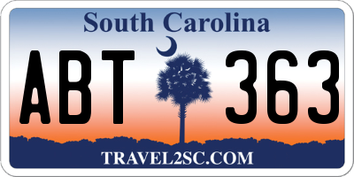 SC license plate ABT363