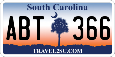 SC license plate ABT366