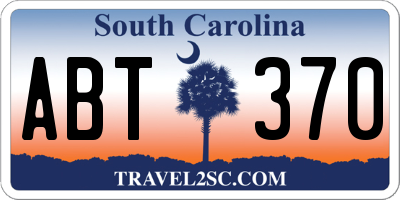 SC license plate ABT370