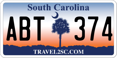 SC license plate ABT374