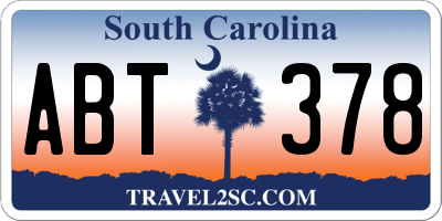 SC license plate ABT378