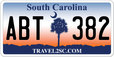 SC license plate ABT382