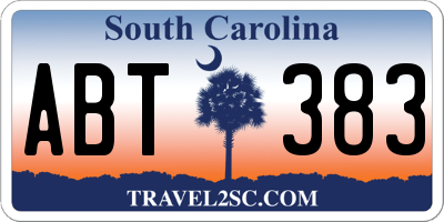 SC license plate ABT383