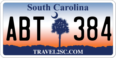 SC license plate ABT384