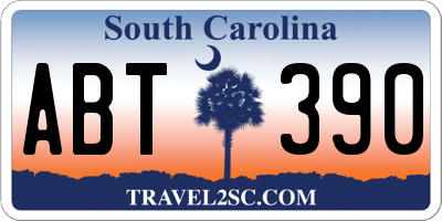 SC license plate ABT390
