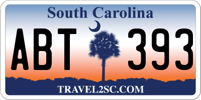 SC license plate ABT393