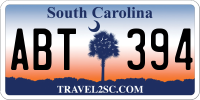 SC license plate ABT394